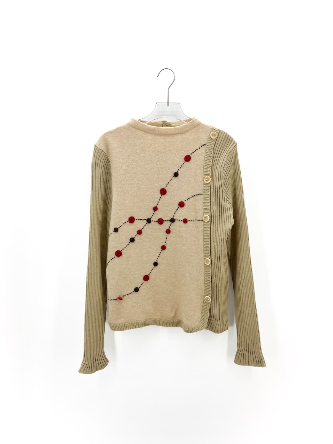 빈티지 울 블렌드 도트 크로셰 니트 상품이미지1