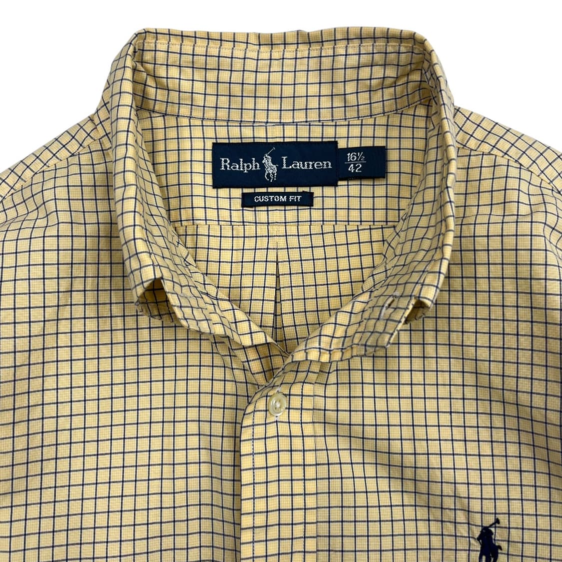 폴로 랄프로렌 네이비포니 연노랑 체크 셔츠 42 상품이미지5