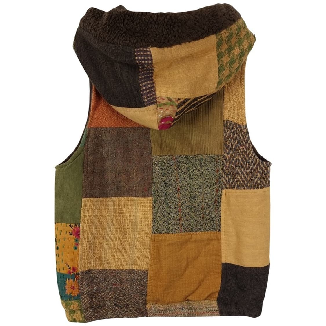 [일본빈티지] 에스닉 패턴 사시코 자수 후드 베스트 조끼 M18312 상품이미지3