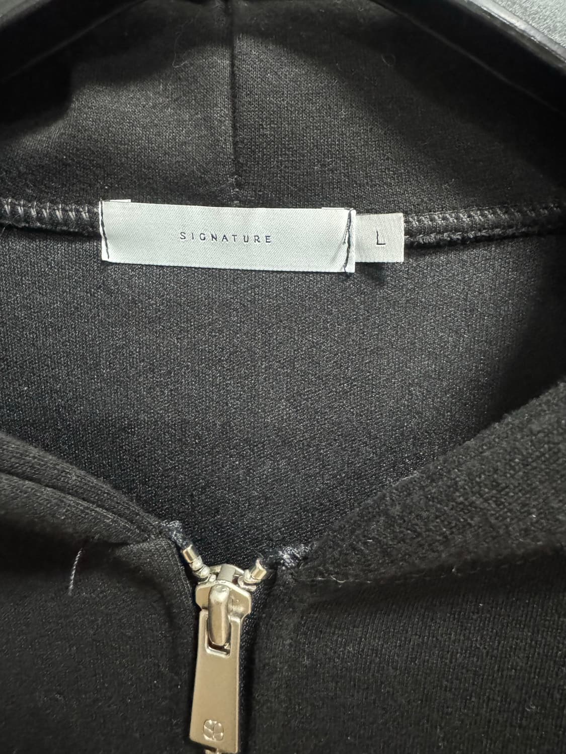 시그니처 투웨이 크롭 후드집업 블랙 L95 상품이미지5