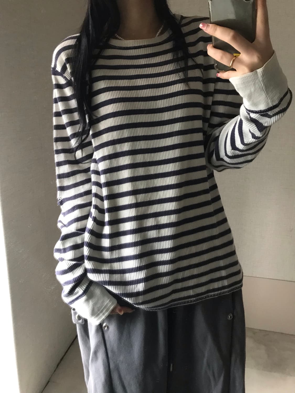 폴로 스트라이프 와플 롱슬리브 상품이미지2