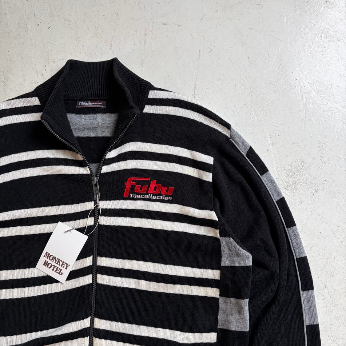 00s FUBU 후부 빈티지 니트집업 져지 XL 상품이미지2
