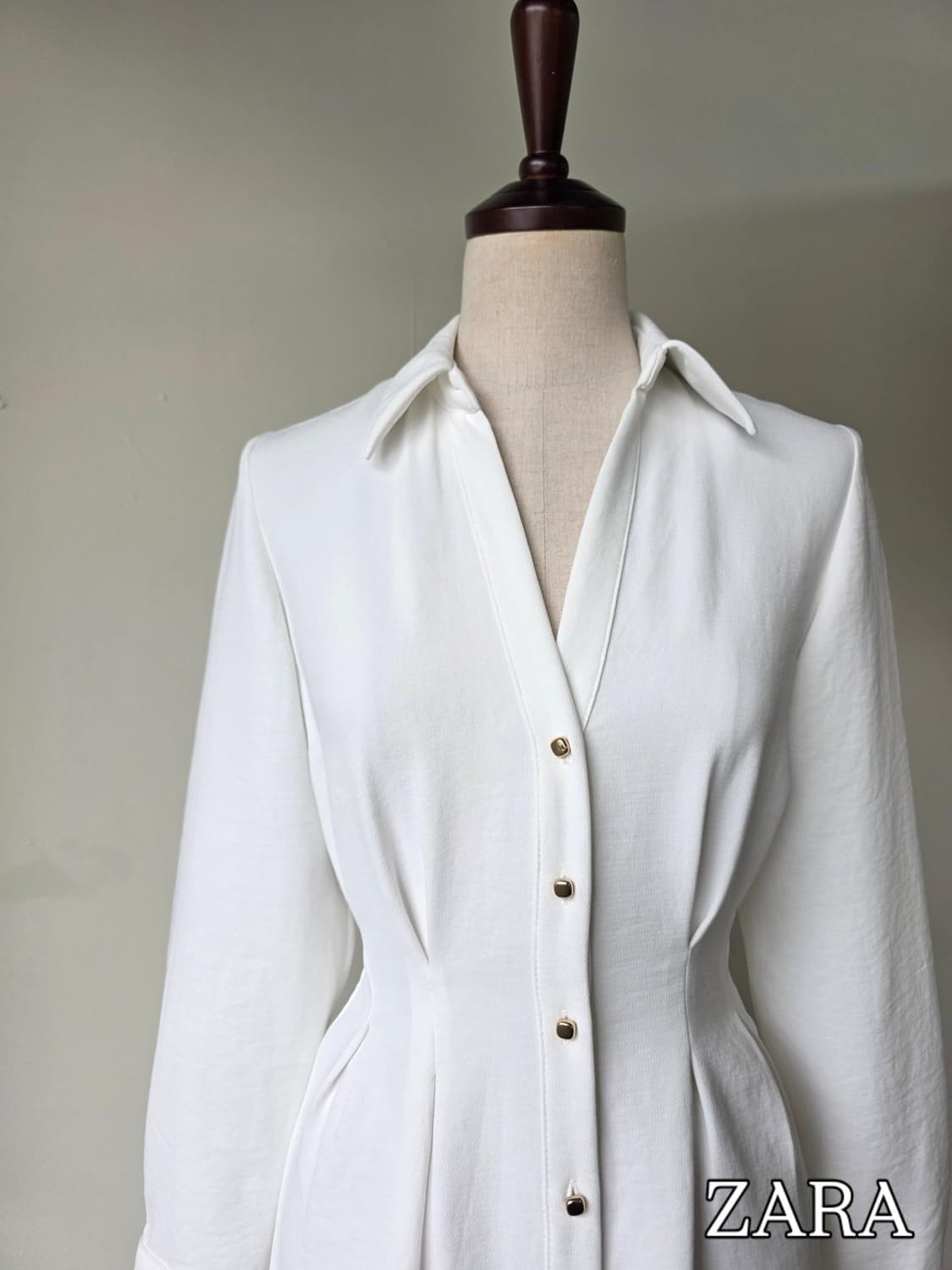 미착용 새상품 ZARA 자라 화이트 핀턱 롱 원피스 상품이미지1