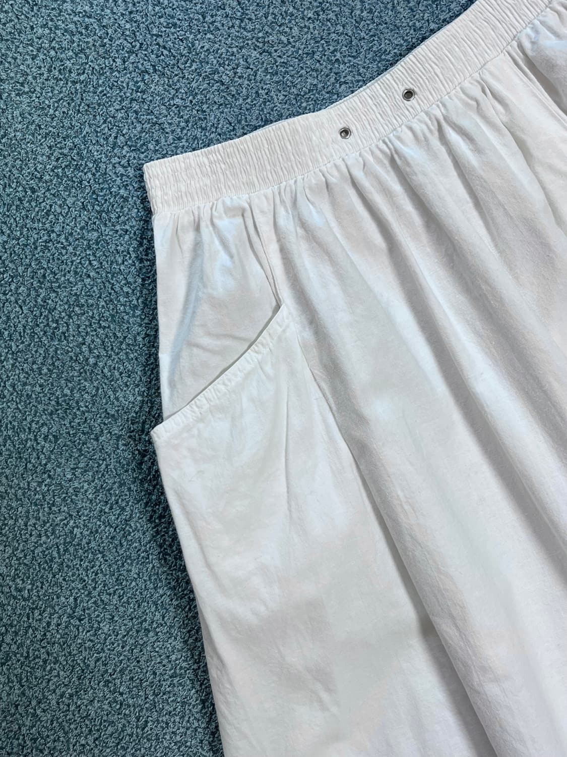 미국 빈티지 허리 아일렛 코튼 롱 플레어 치마 상품이미지4