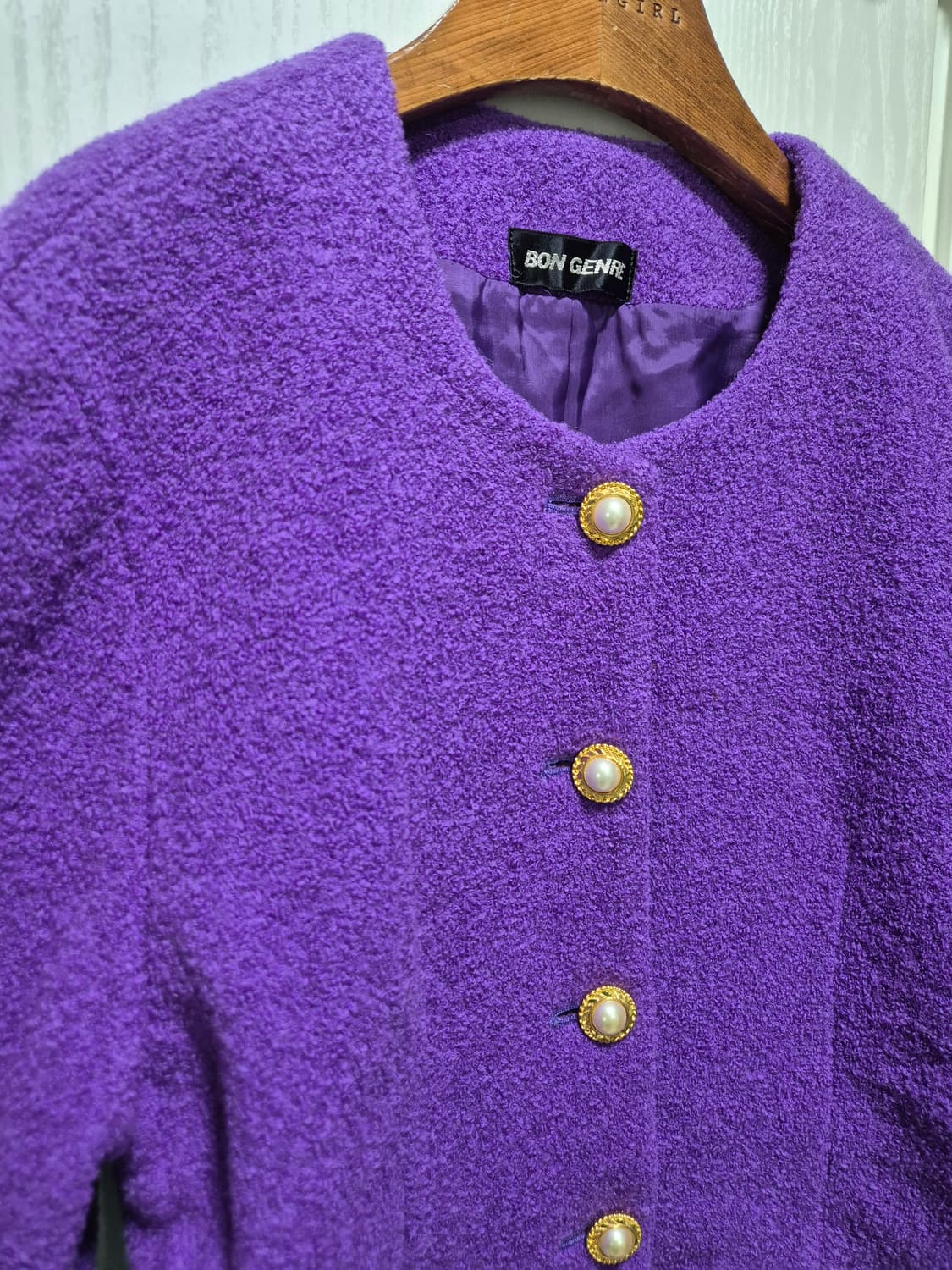 (세일)JPN빈티지 BON GENRE 퍼플 트위드 자켓 상품이미지7