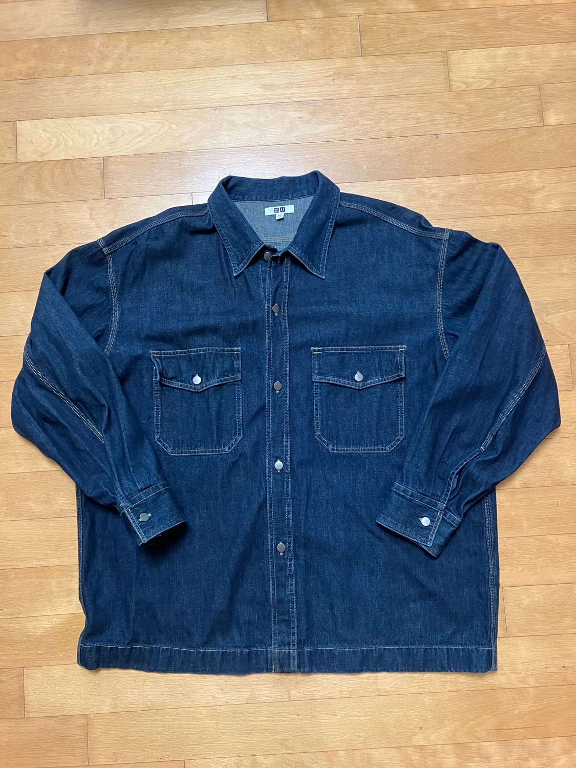 유니클로 U 데님 오버사이즈 셔츠 XXL 상품이미지2