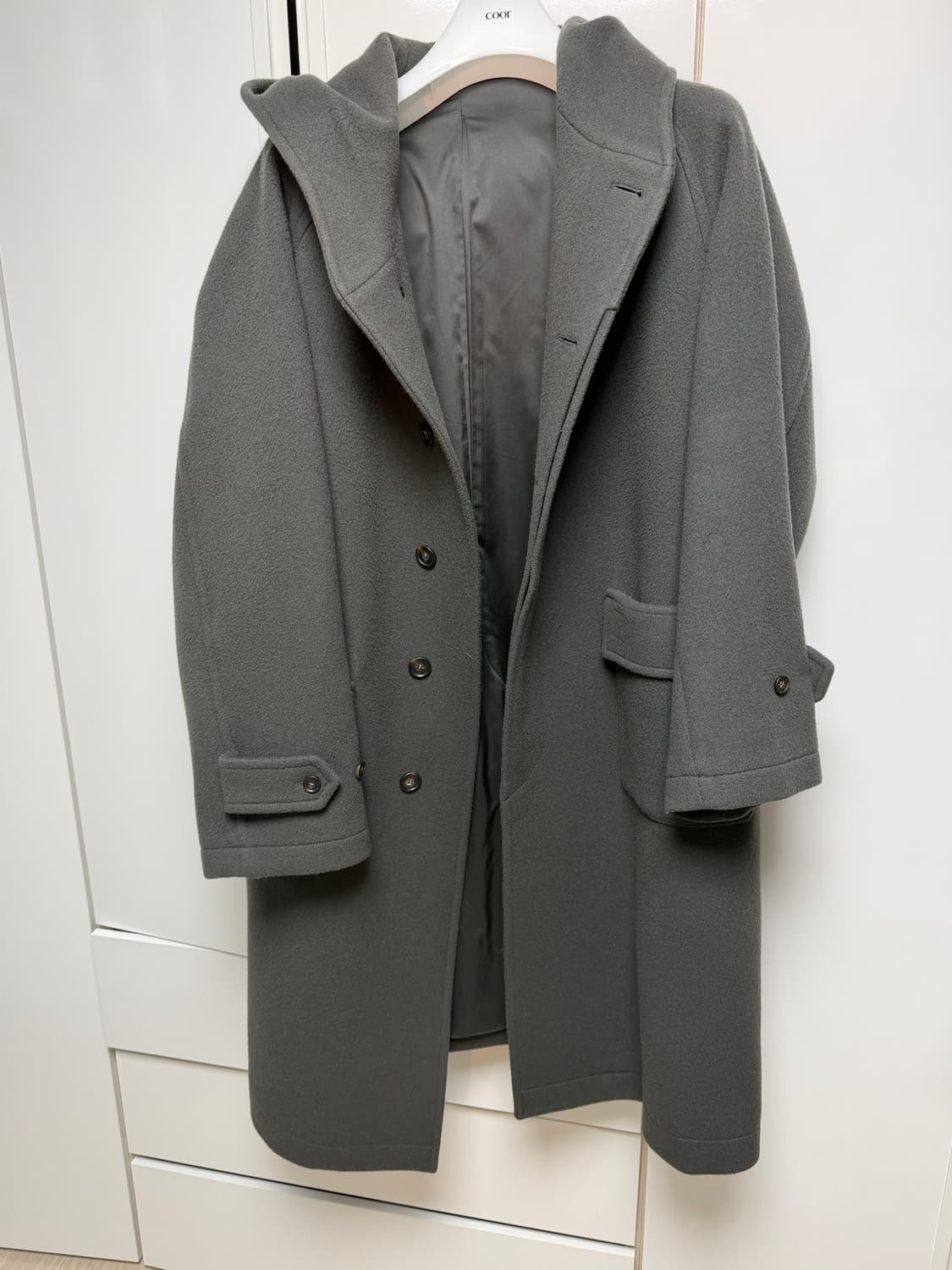 [L] 홀리선 후드 코트 차콜 그레이 22fw 상품이미지2