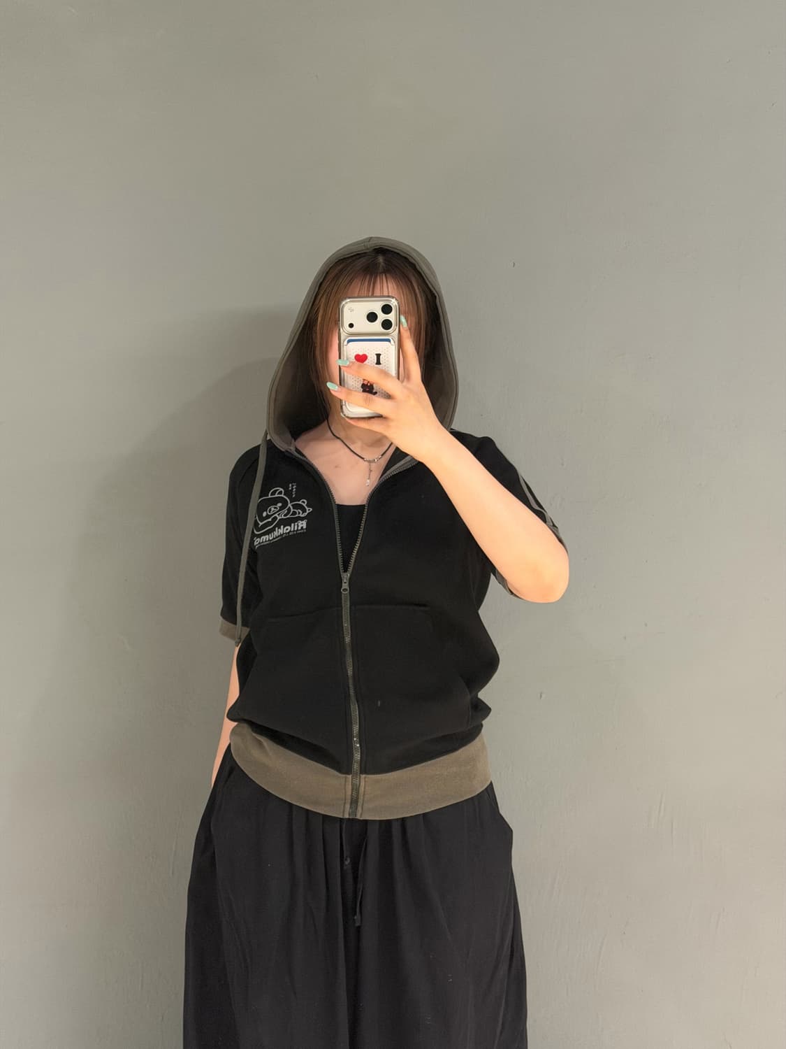 Rilakkuma back printing hood zip-up 상품이미지3