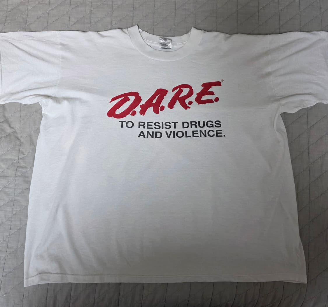 [XL] 90s 빈티지 DARE 티셔츠 화이트 ver. 후룻 화이트 상품이미지1