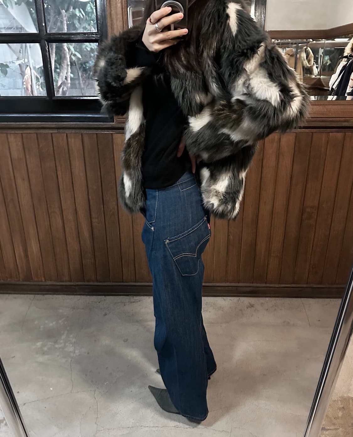 SENSE OF PLACE faux fur mixed jacket 상품이미지5