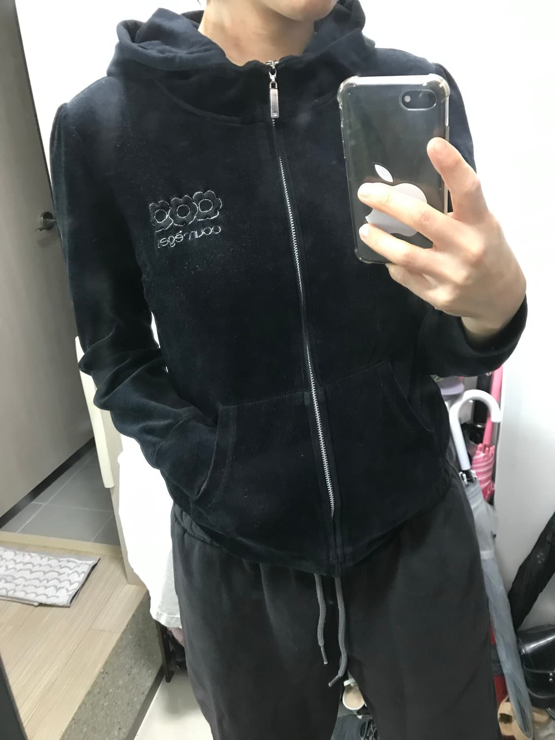 꾸레쥬 벨벳 후드집업38 상품이미지3