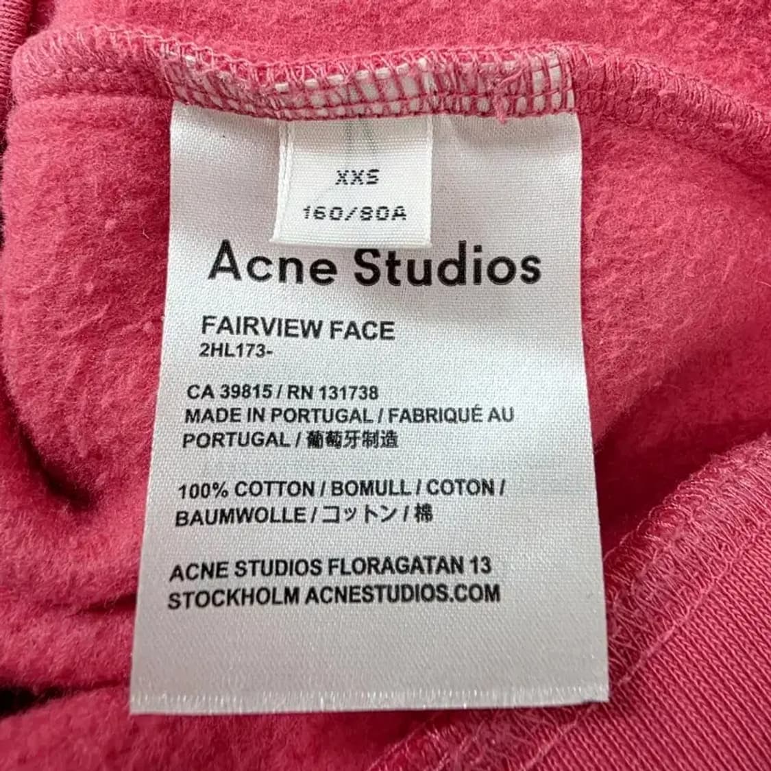 아크네 스튜디오 페어뷰 페이스 맨투맨 XXS 핑크 상품이미지8