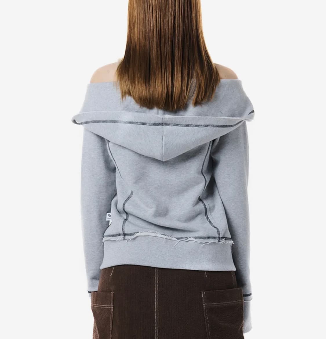 세릭 컷아웃 후드집업 그레이 상품이미지2