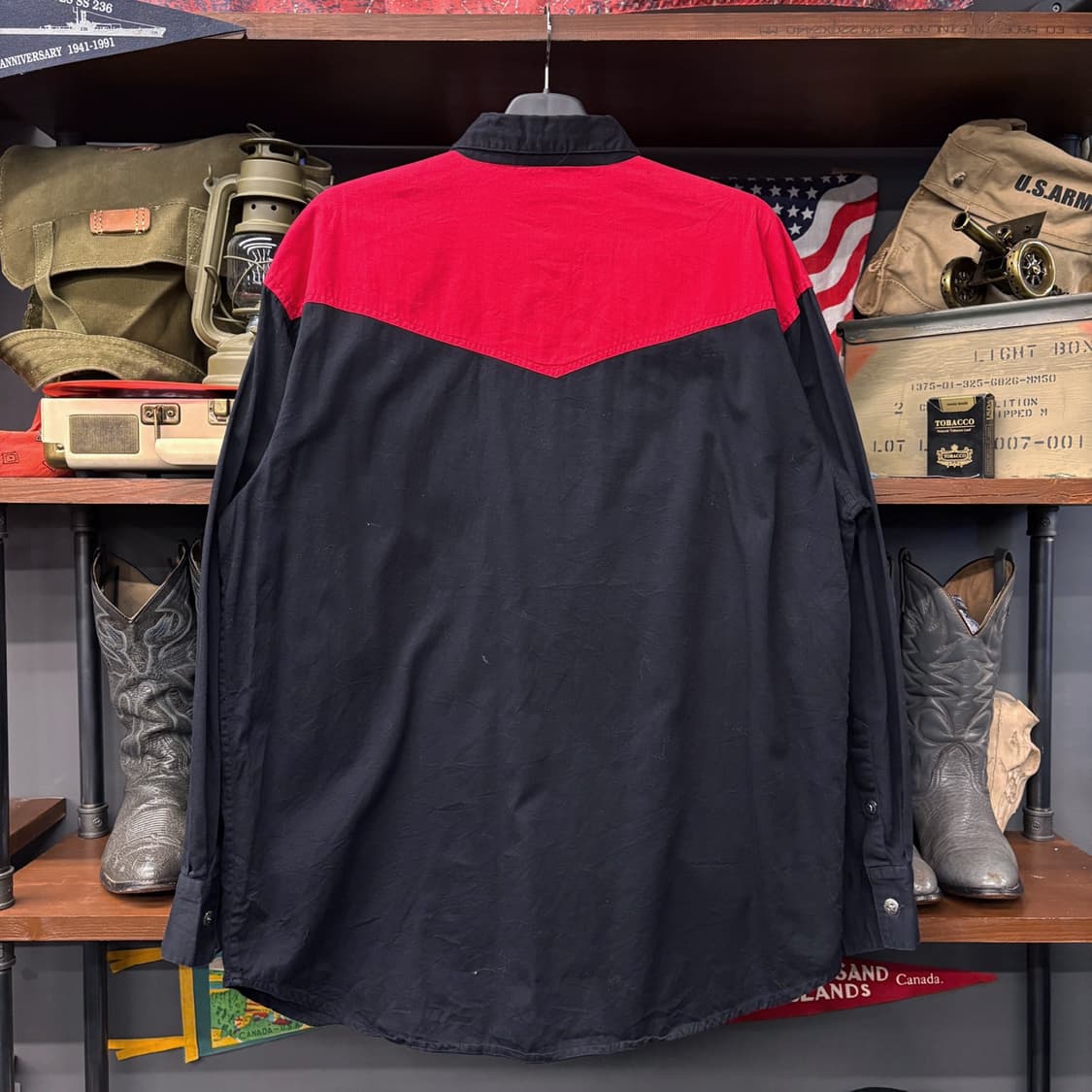 90s 어도비 로즈 로얄플러시 포커 자수 웨스턴 스타일 셔츠 N574 상품이미지2