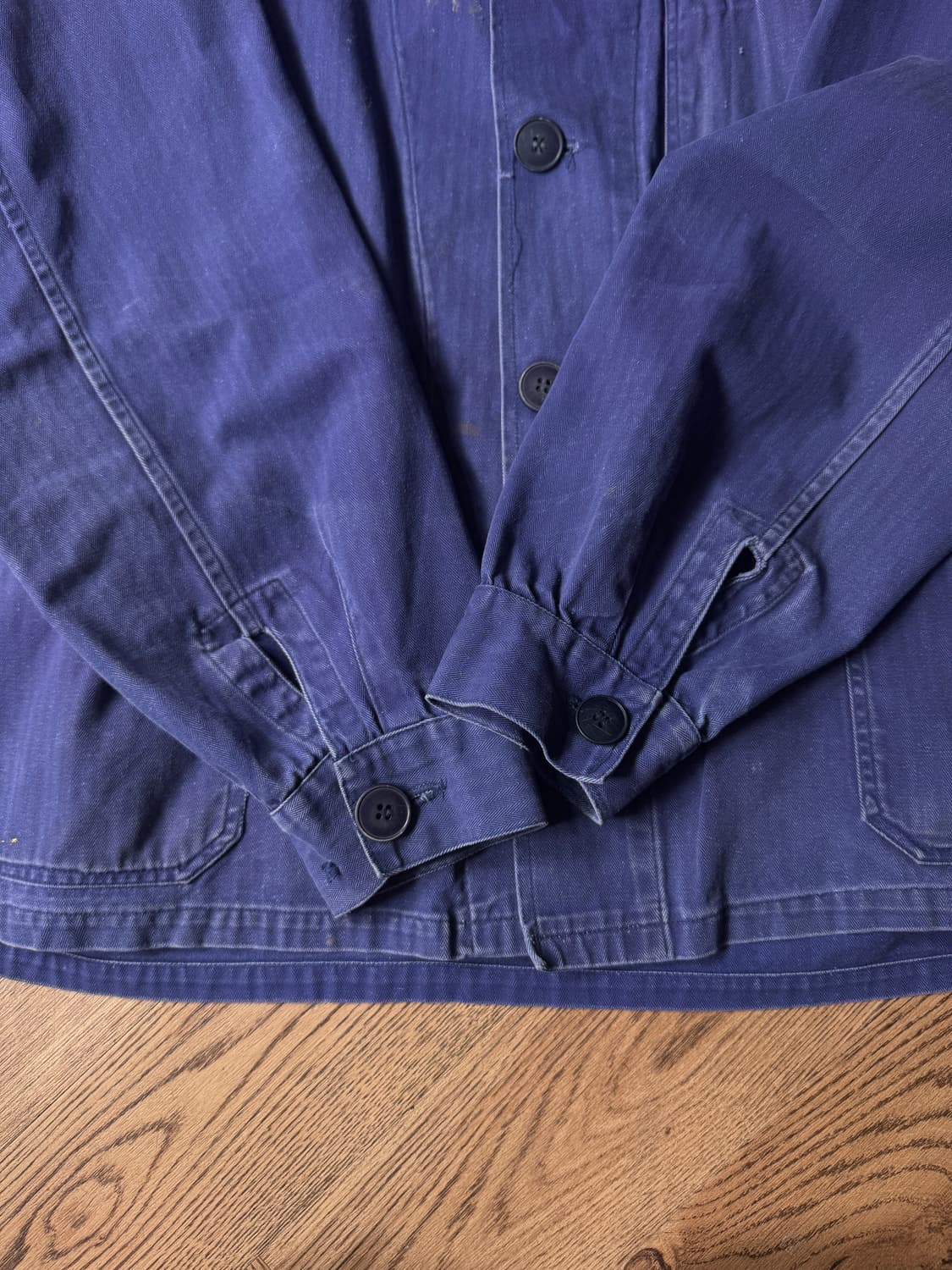 [L]90's 빈티지 워싱 헤링본 트윌 프렌치 워크자켓 상품이미지5