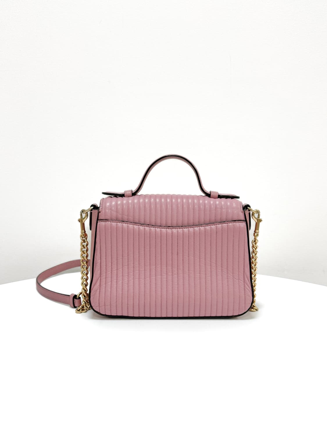 코치 퀼티드 레더 턴락 체인 탑핸들 백 상품이미지4