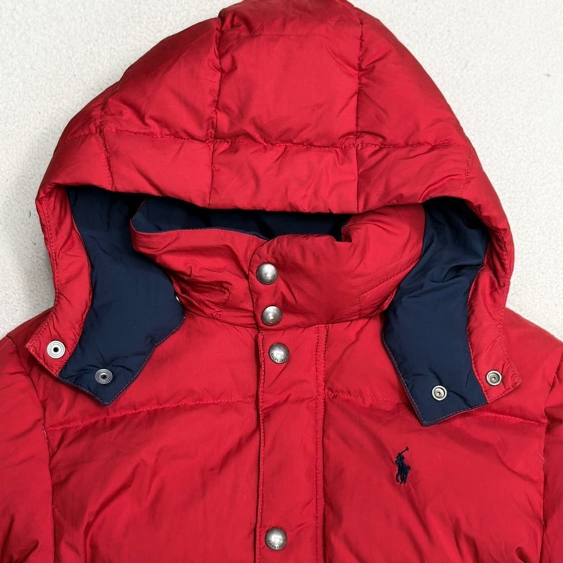 POLO 레드 다운 패딩 M(10-12) 상품이미지3
