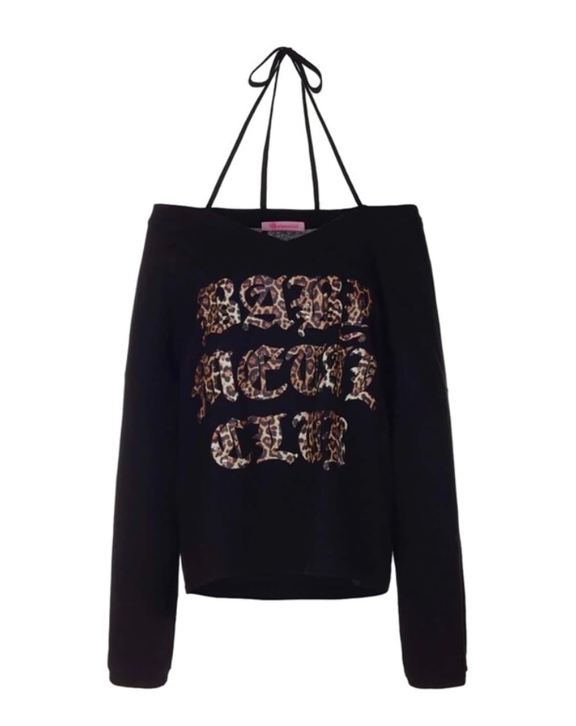 새상품 베이비메탈클럽 베메클 레오파드 로고 스트링티 블랙 상품이미지1