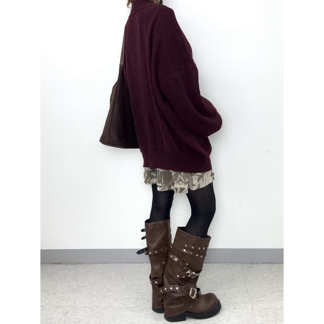 빈티지 버건디 가디건 상품이미지4