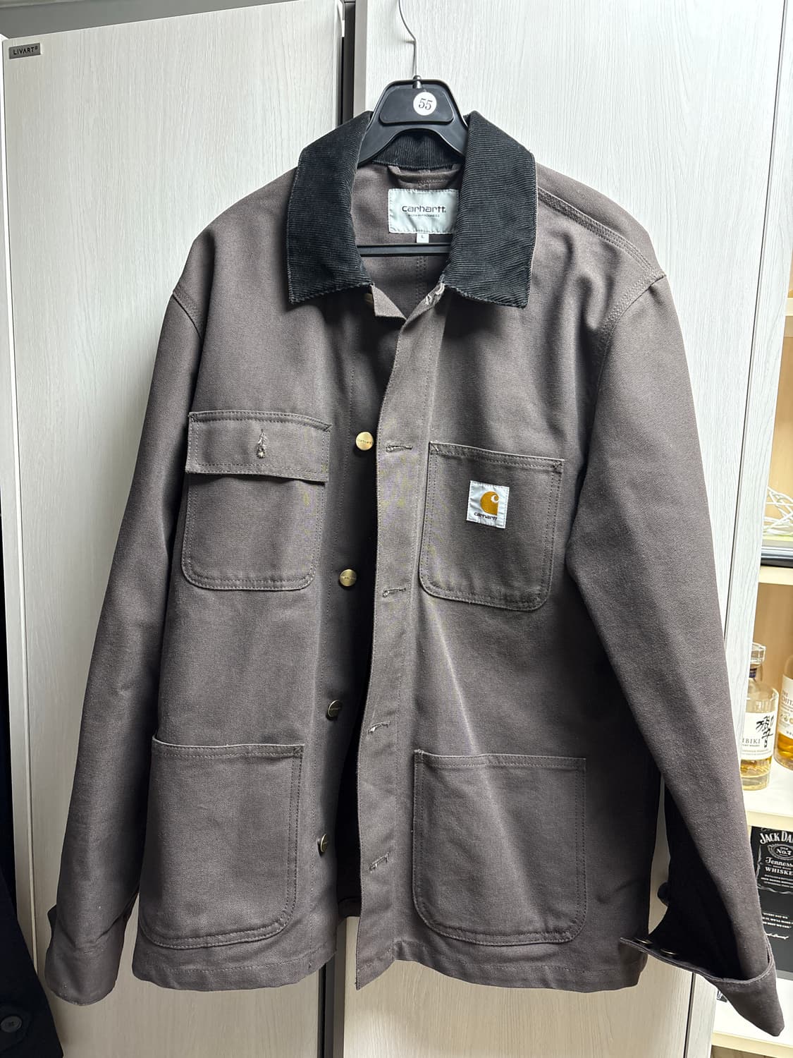 칼하트 wip 디어본 초어코트 토바코 블랙 L 상품이미지1