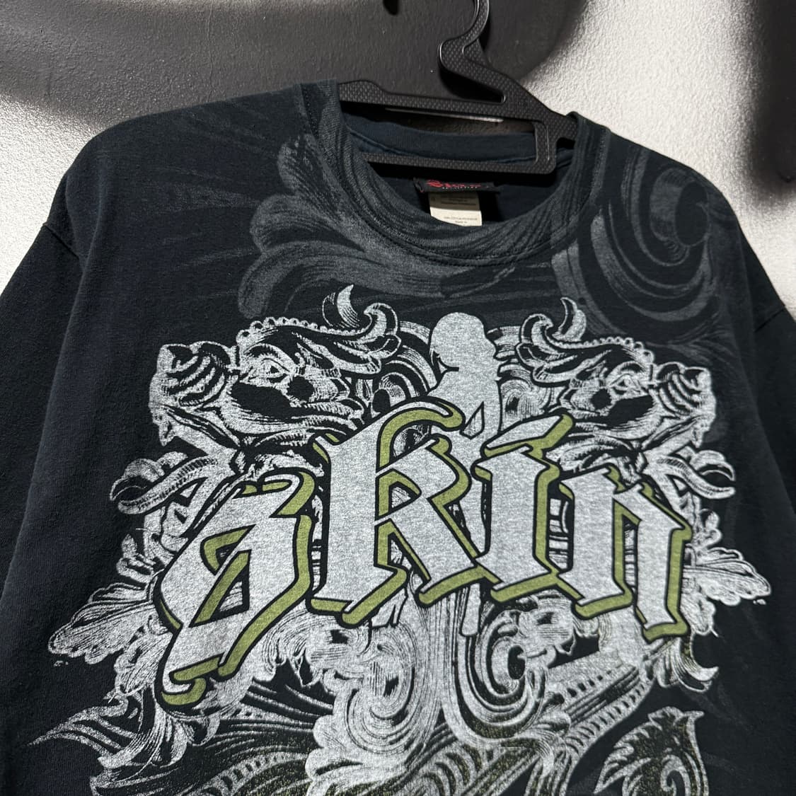 VTG 빈티지 아트 풀 프린팅 고스 락 펑크 반팔 티셔츠 상품이미지3