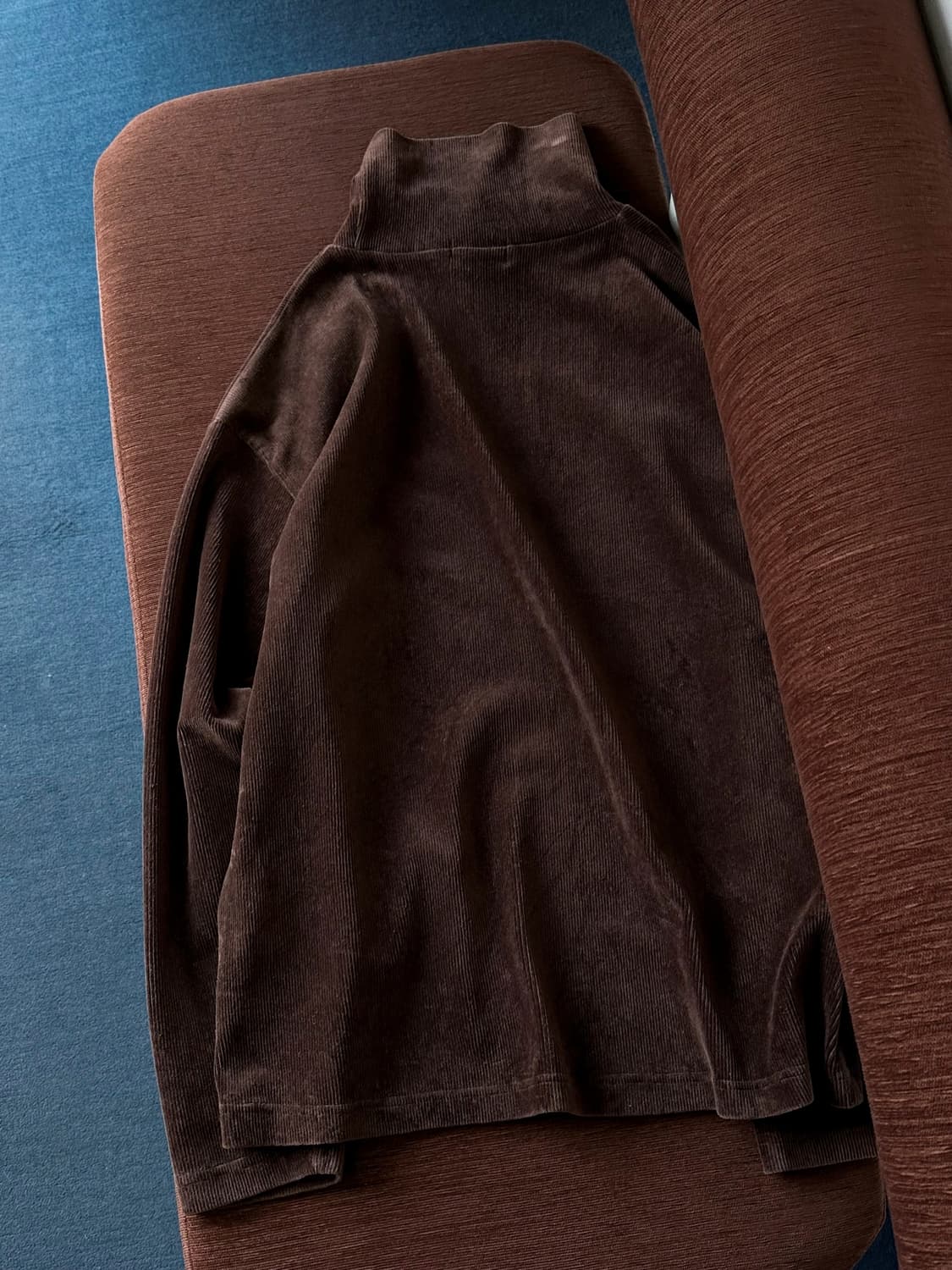 Cord fabric high neck stretched top 상품이미지4