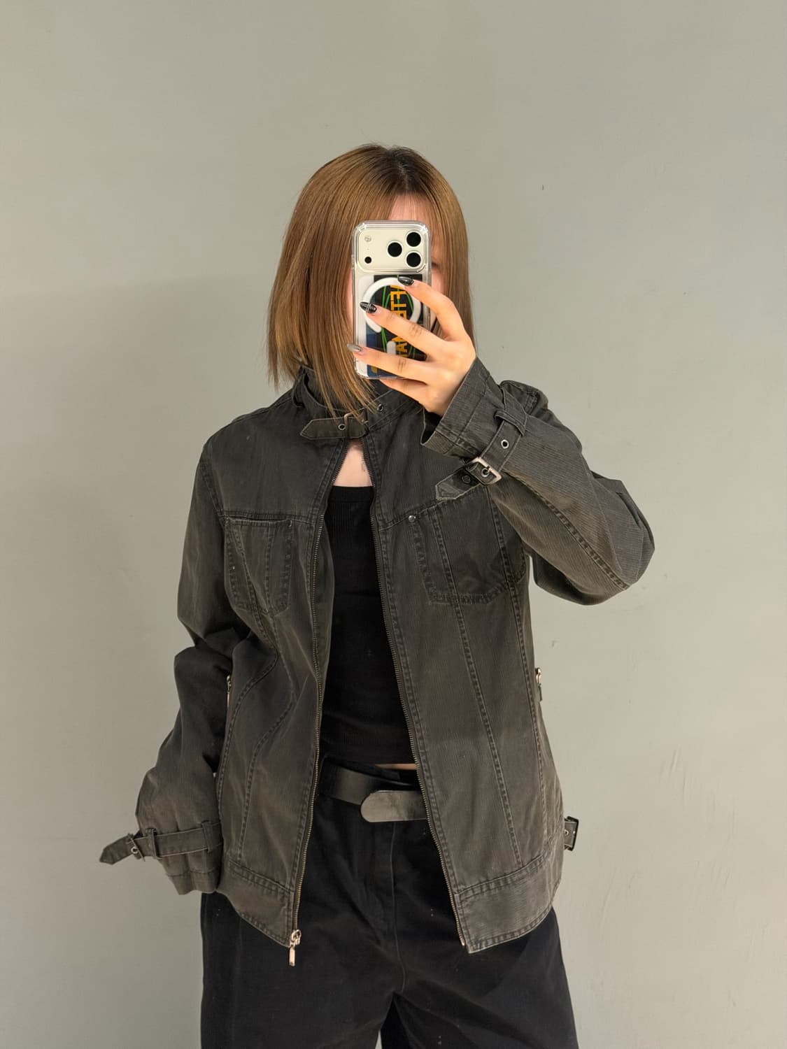 neck buckle point high-neck jacket 상품이미지2