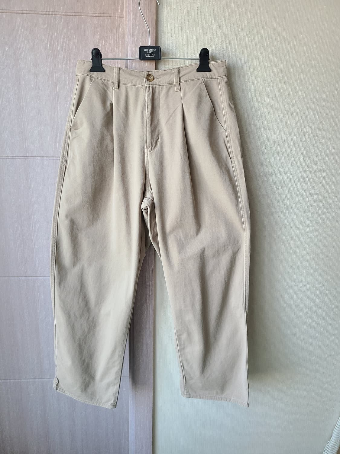 [M] 토피 원턱 와이드 코튼 팬츠 네이비 블랙, 샌드 일괄 판매 상품이미지5