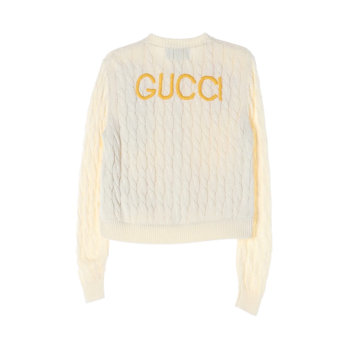 구찌 22FW 로고 플라워 자수 케이블 라운드 가디건 M
 상품이미지2