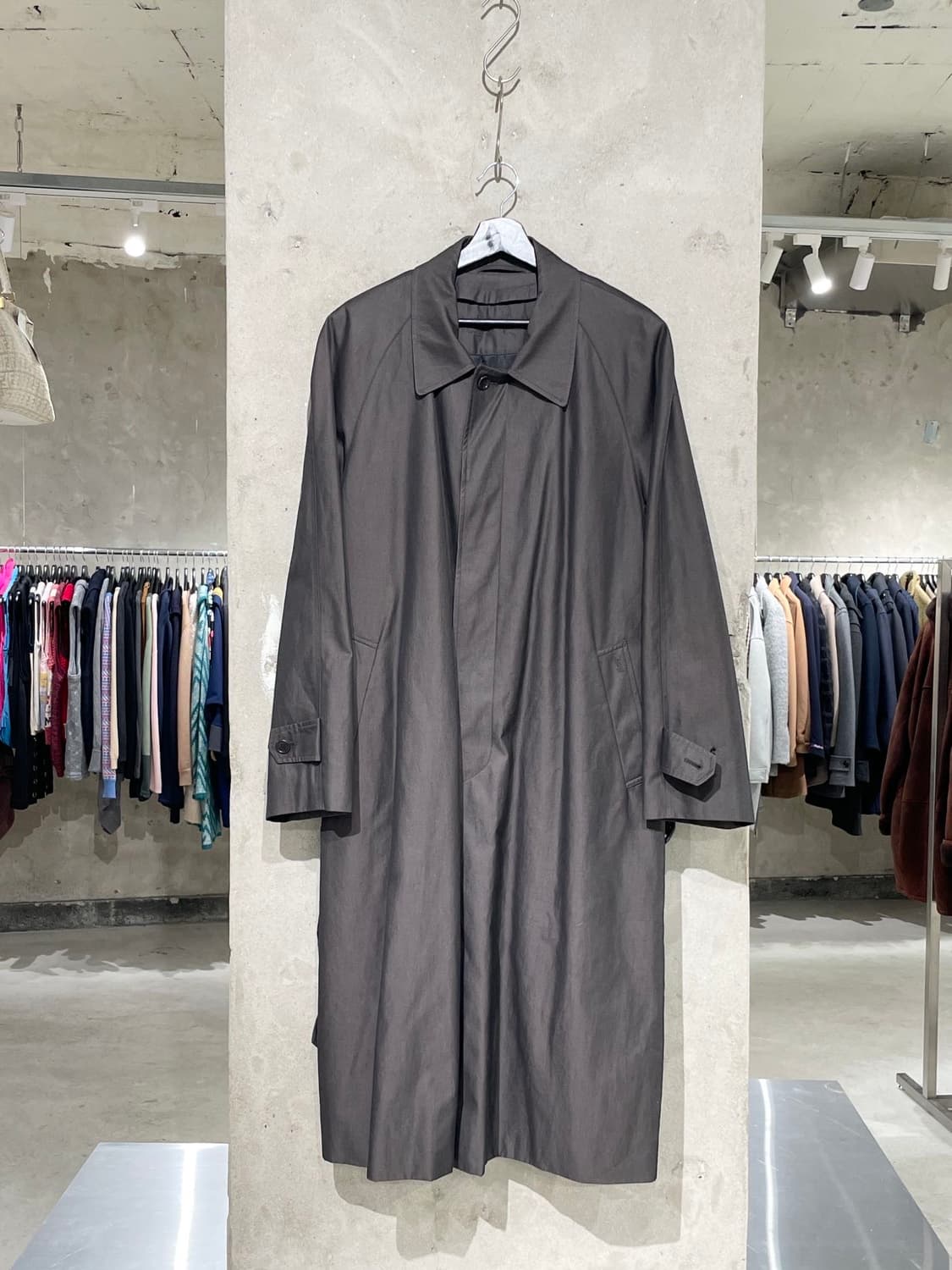 이브 생로랑 뿌르 옴므 다크 브라운 히든 버튼 롱 코트 상품이미지1