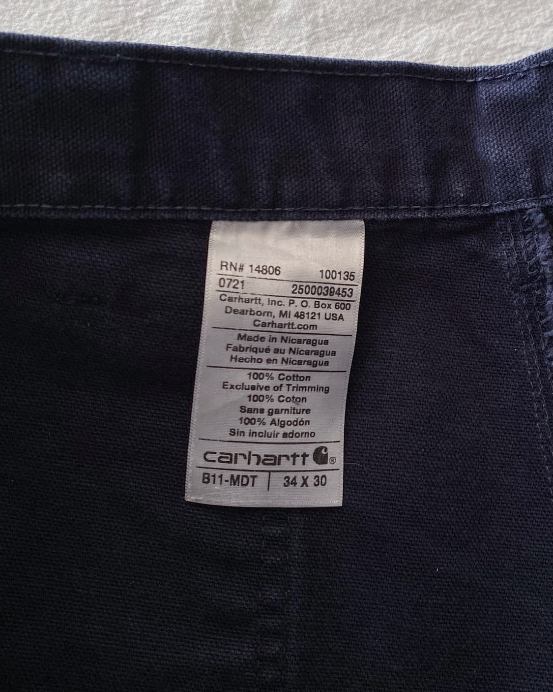 칼하트 싱글니 B11 카펜터 워크 팬츠 상품이미지10