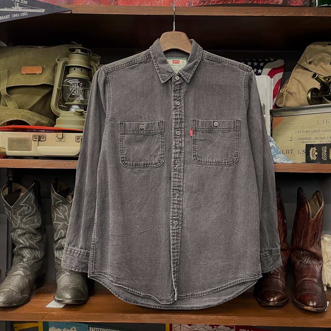 00s 리바이스 흑청 포켓 데님 셔츠 상품이미지1