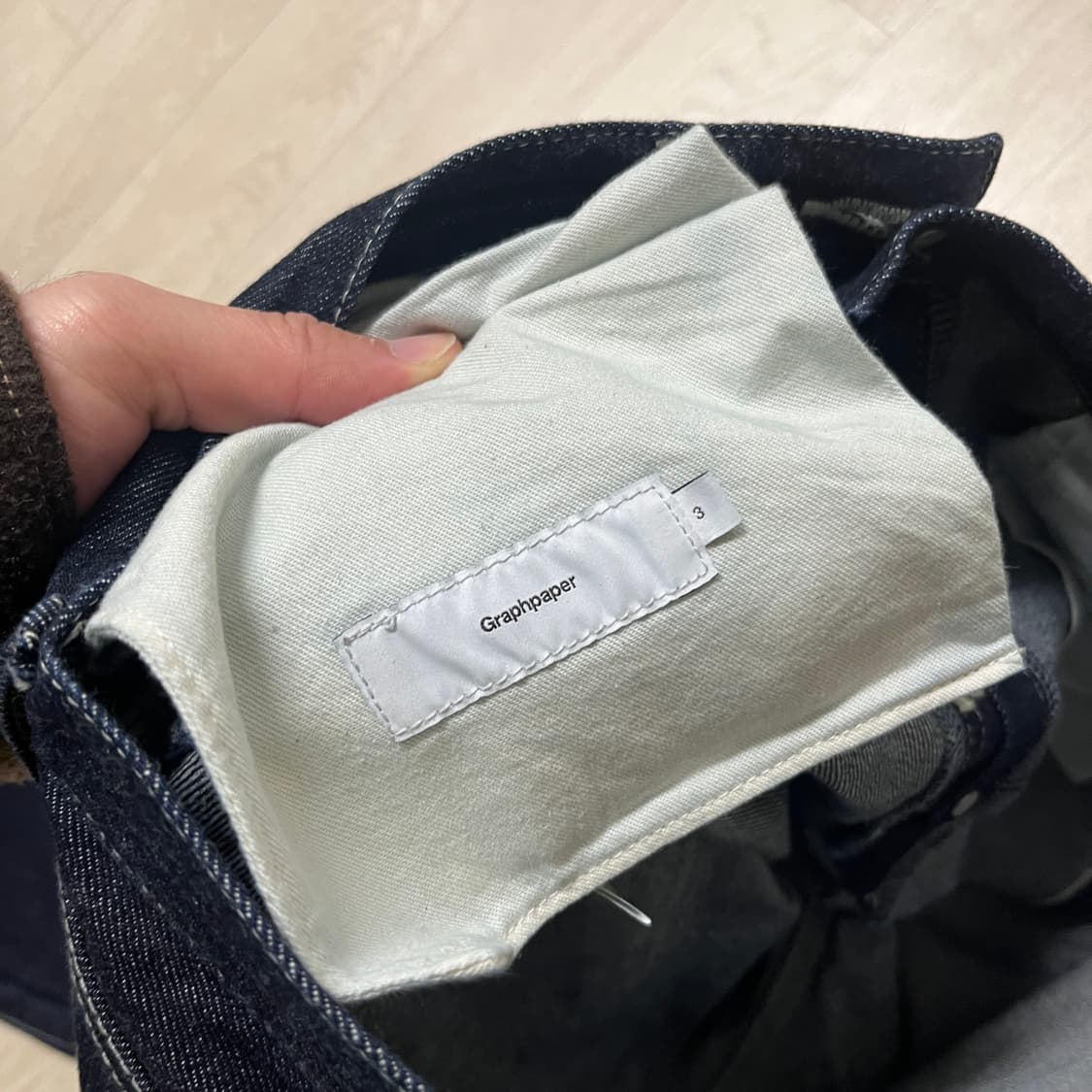 [3] 그라프페이퍼 셀비지 데님 5p 와이드 스트레이트 팬츠 리지드 상품이미지7