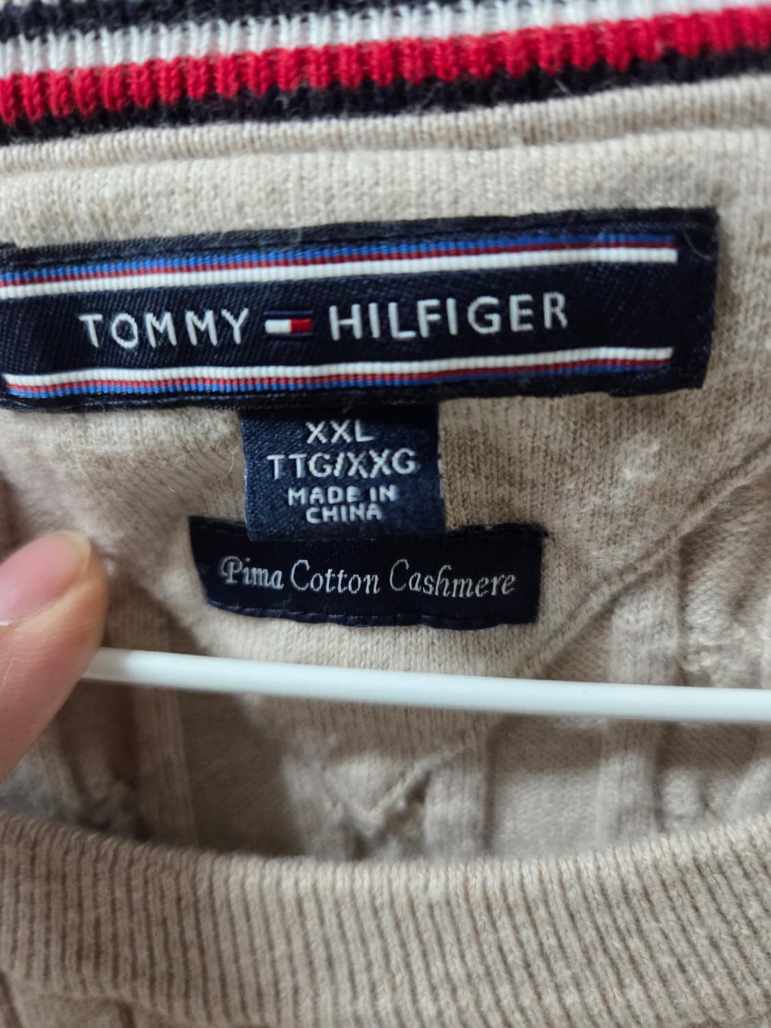 토미힐피거 꽈배기 캐시미어 니트 XXL 상품이미지3