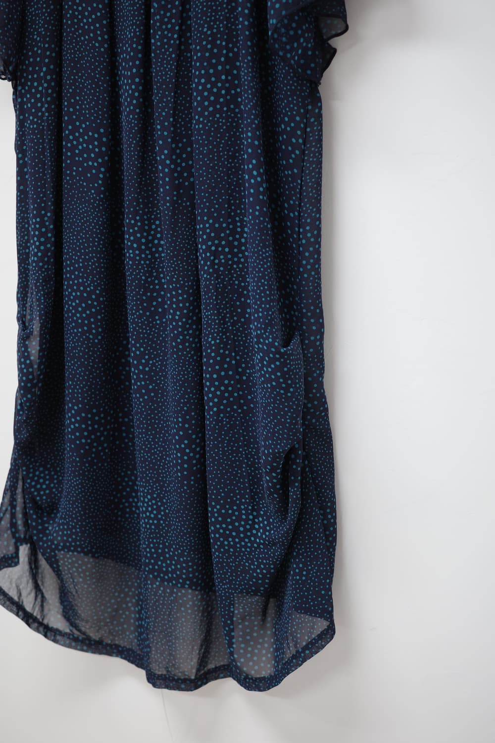 Navy blue dot shirring one-piece 상품이미지8