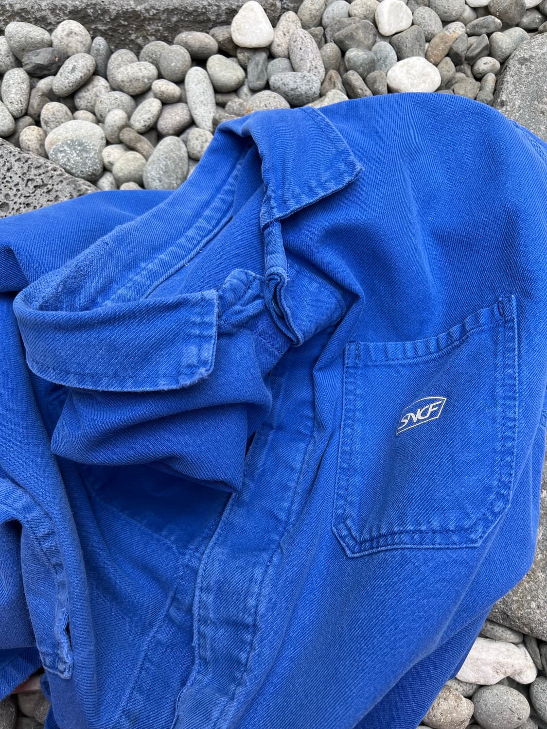 OLD VINTAGE WASHING BLUE SNCF 프렌치워크자켓 상품이미지7