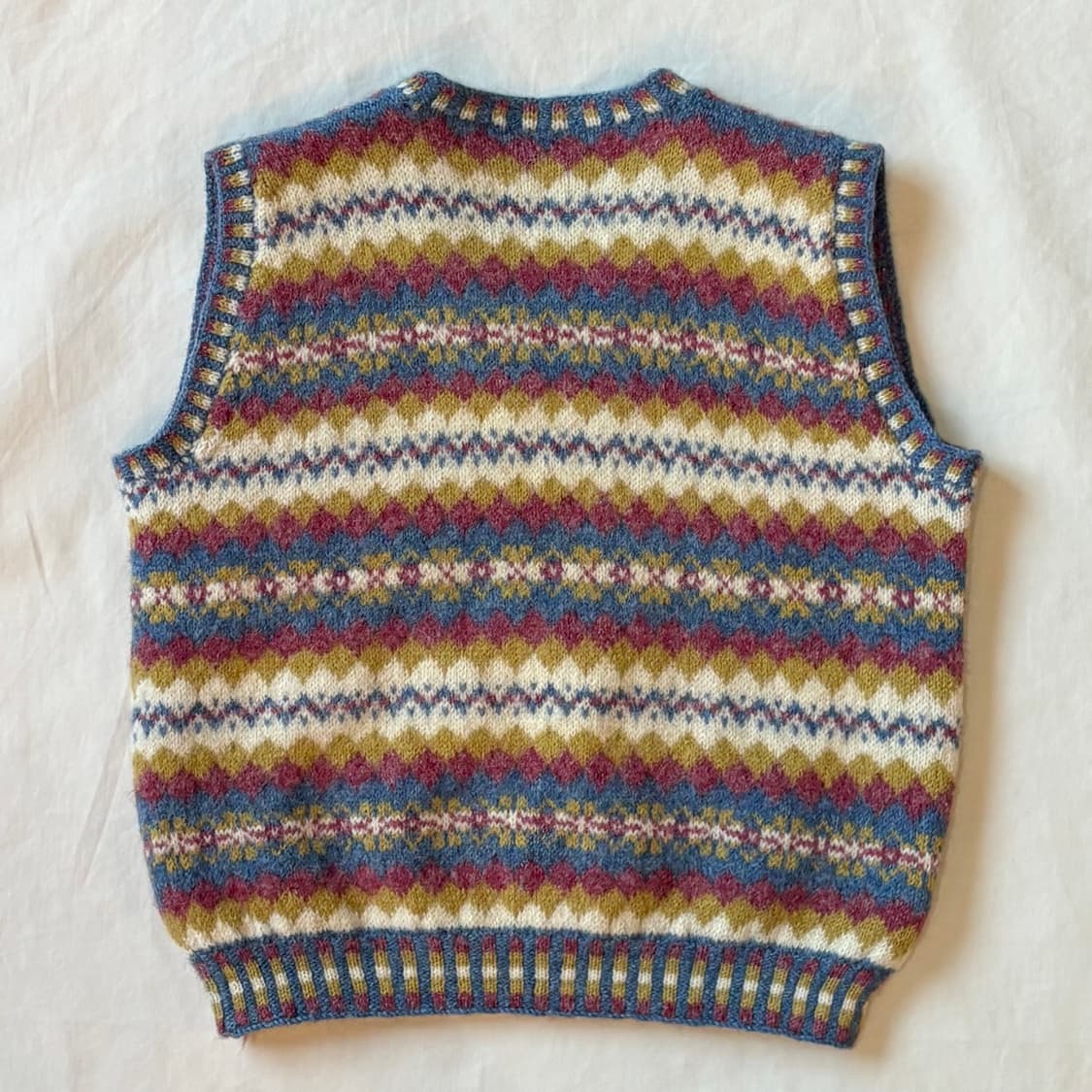 [아동] 80s 스코틀랜드 셰틀랜드 핸드 니티드 페어아일 울 니트 베스트 상품이미지7