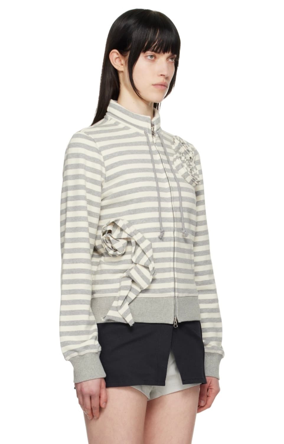 새상품컨디션 (급전할인)OPEN YY 아플리케 집업 그레이 상품이미지2