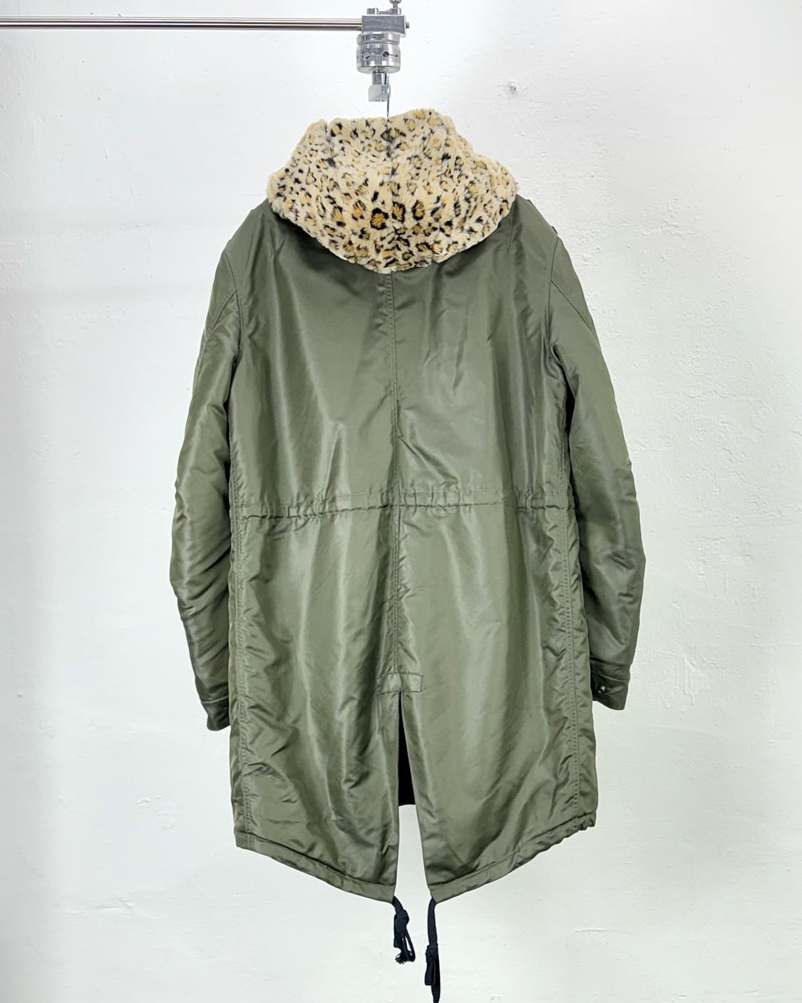 페익스 커넥션 세이지 레오파드 패널 포켓 후디 롱 파카 코트 상품이미지7