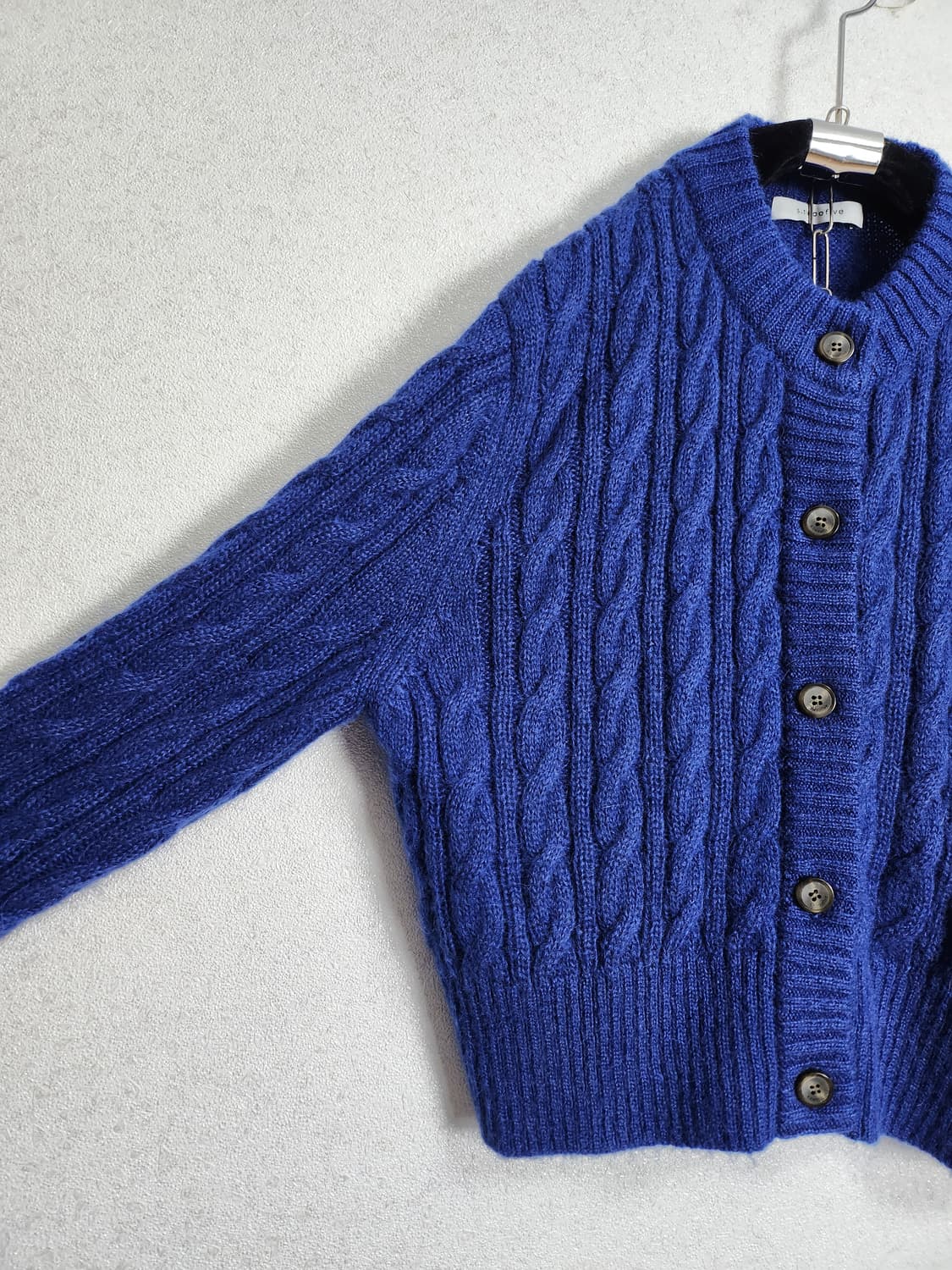 스토프 s205  키드모헤어 세미크롭 케이블 가디건55 66 상품이미지6