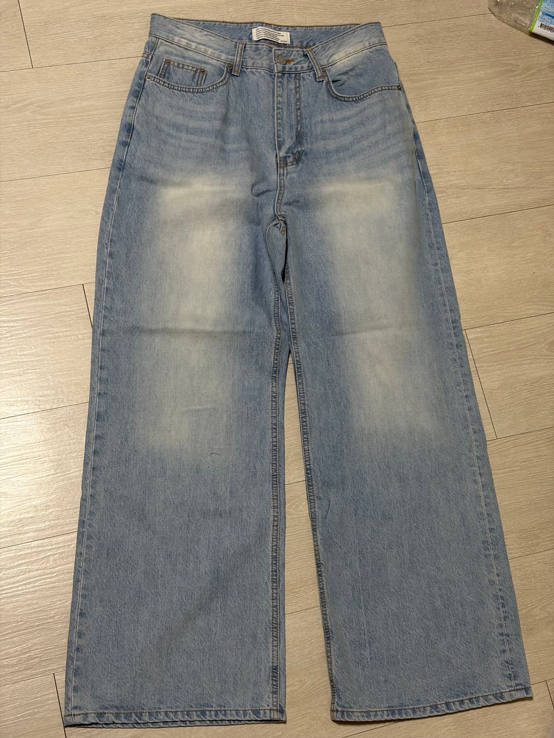 새제품 다이브인 와이드 플레어 데님 라이트블루 1사이즈 상품이미지1