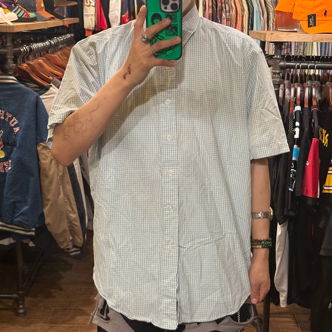 [HI] 폴로 랄프로렌 반팔 셔츠 체크블루 상품이미지2