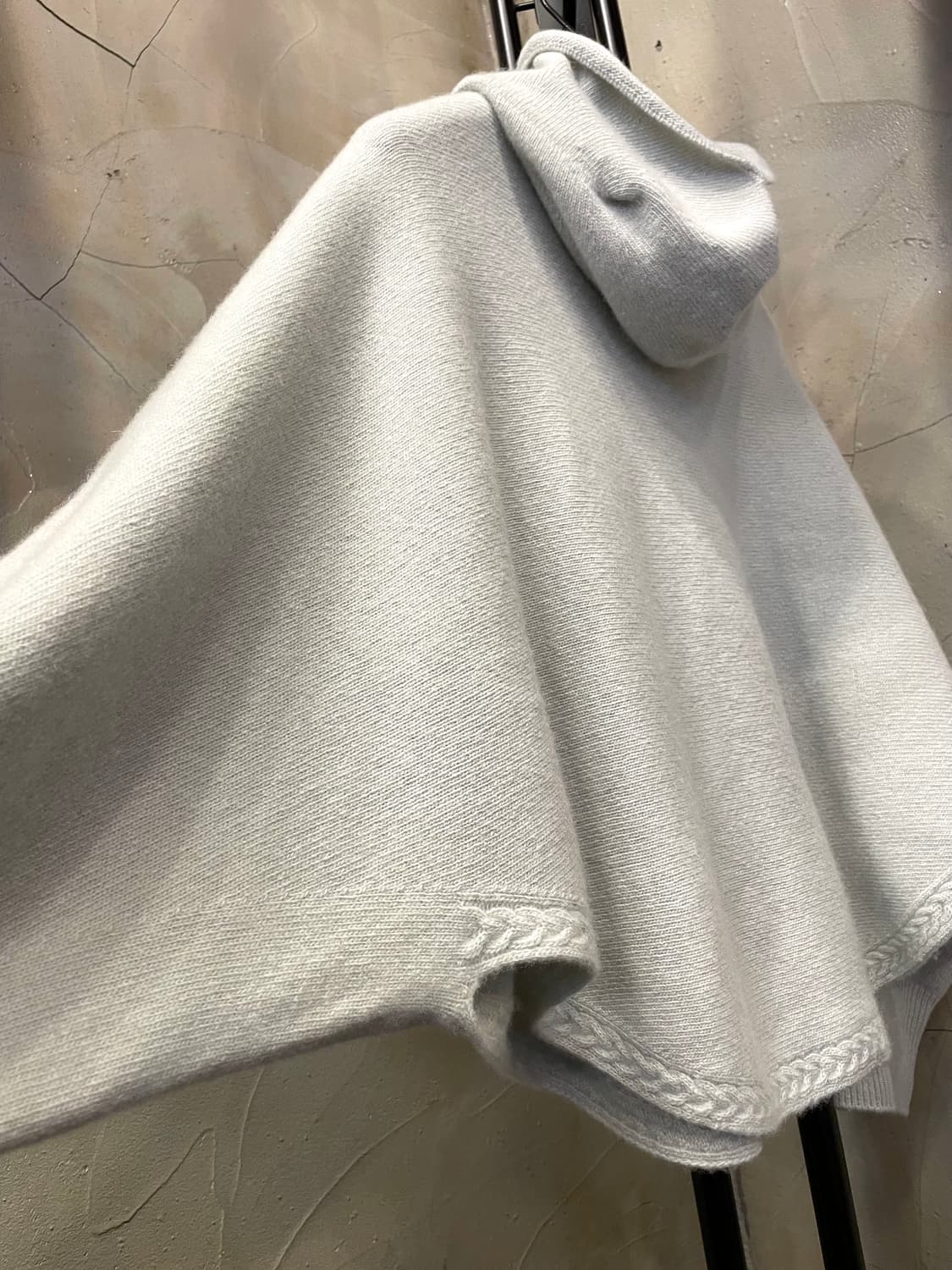 캐시미어 100% 숄 크롭 후드 상품이미지5