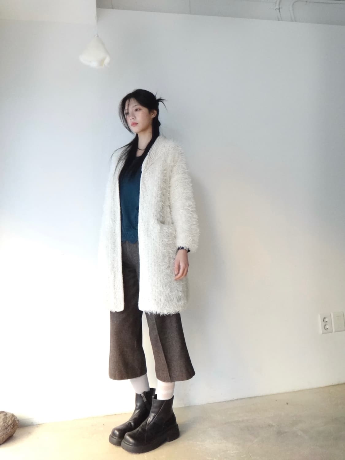 Loose warm cardigan / ivory 상품이미지5