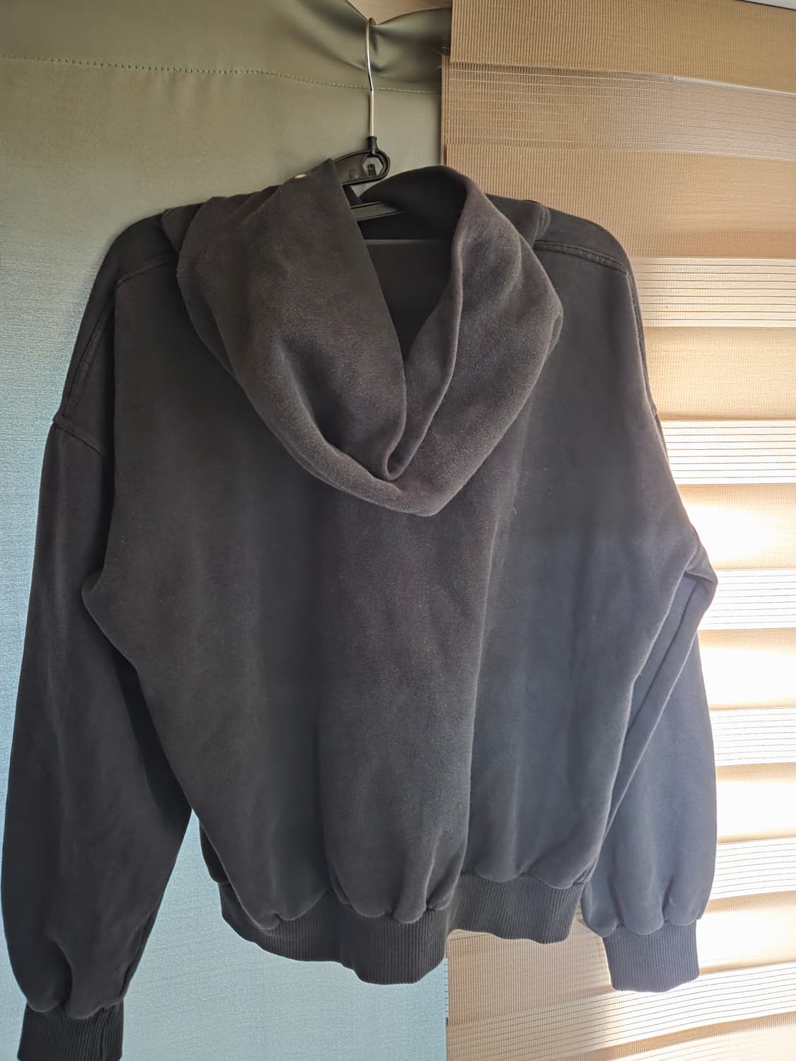 만원 급처! 핀터깔 빈티지 프린팅 오버핏 세미크롭 후드티 차콜 네이비 상품이미지2