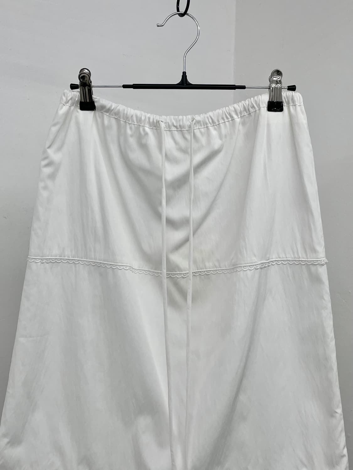퓨어 화이트 코튼 프릴 스커트 상품이미지3