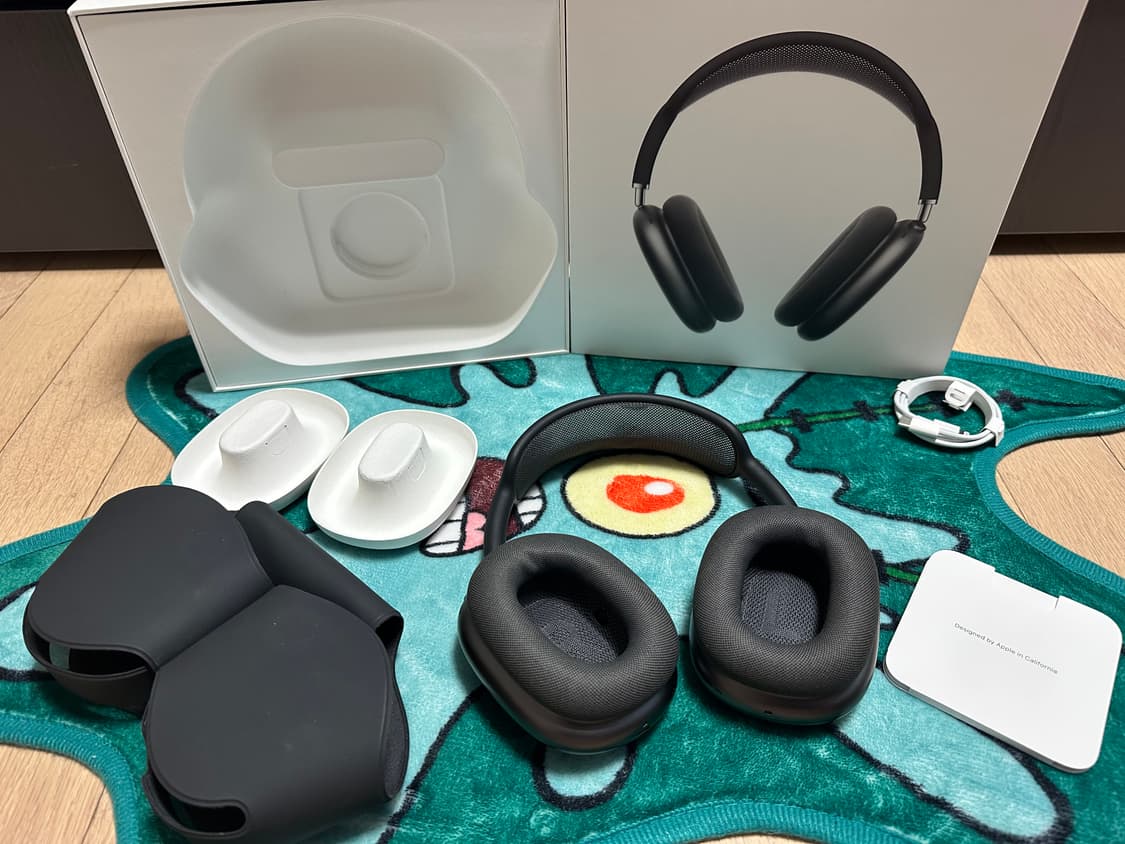 새 상품급 애플 에어팟 맥스 스페이스 그레이 풀구성 풀박스 상품이미지1