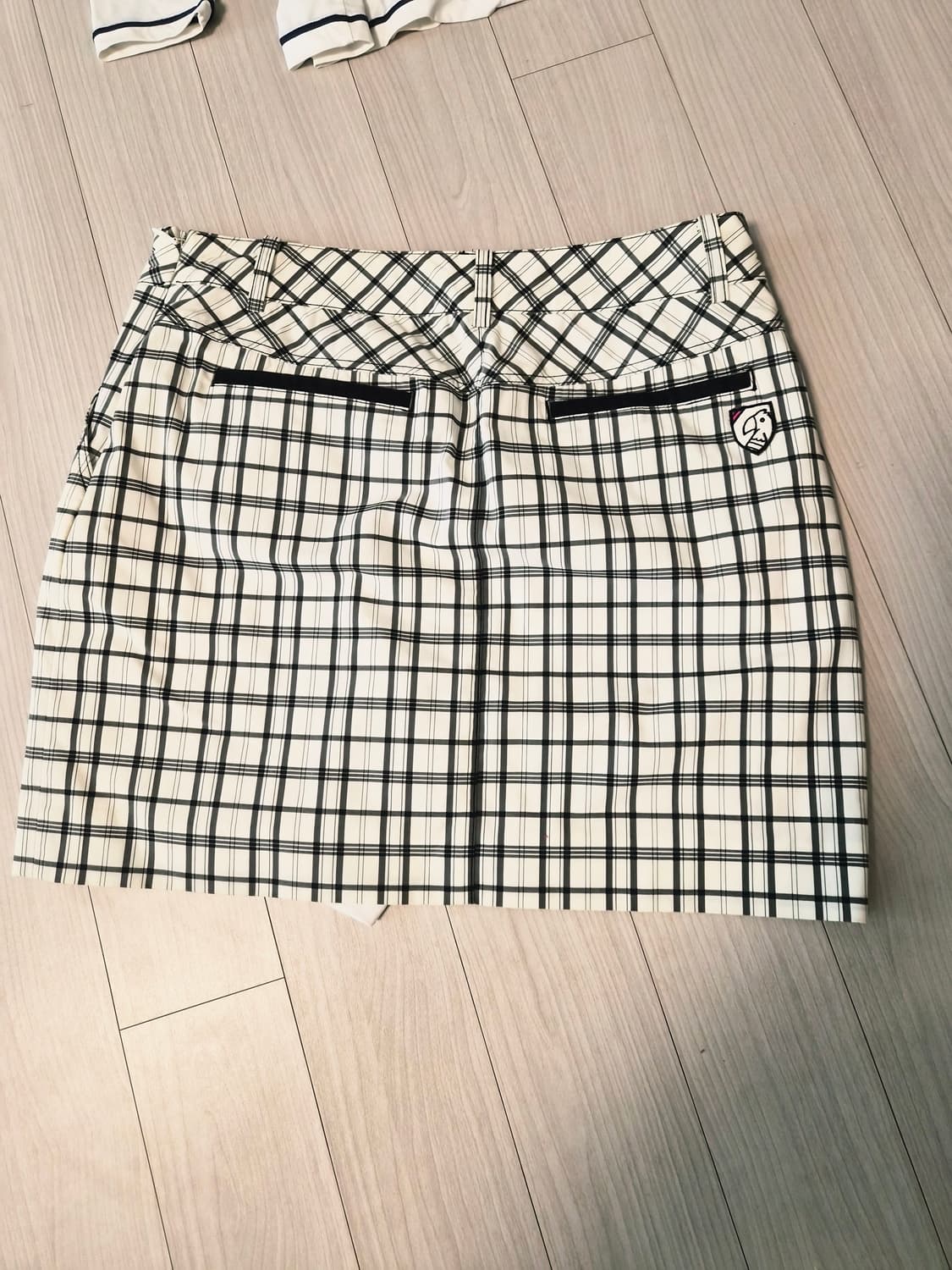 MACAW 마코 더블 버튼 체크 골프 치마 스커트 (속바지 내장, 호칭 상품이미지3