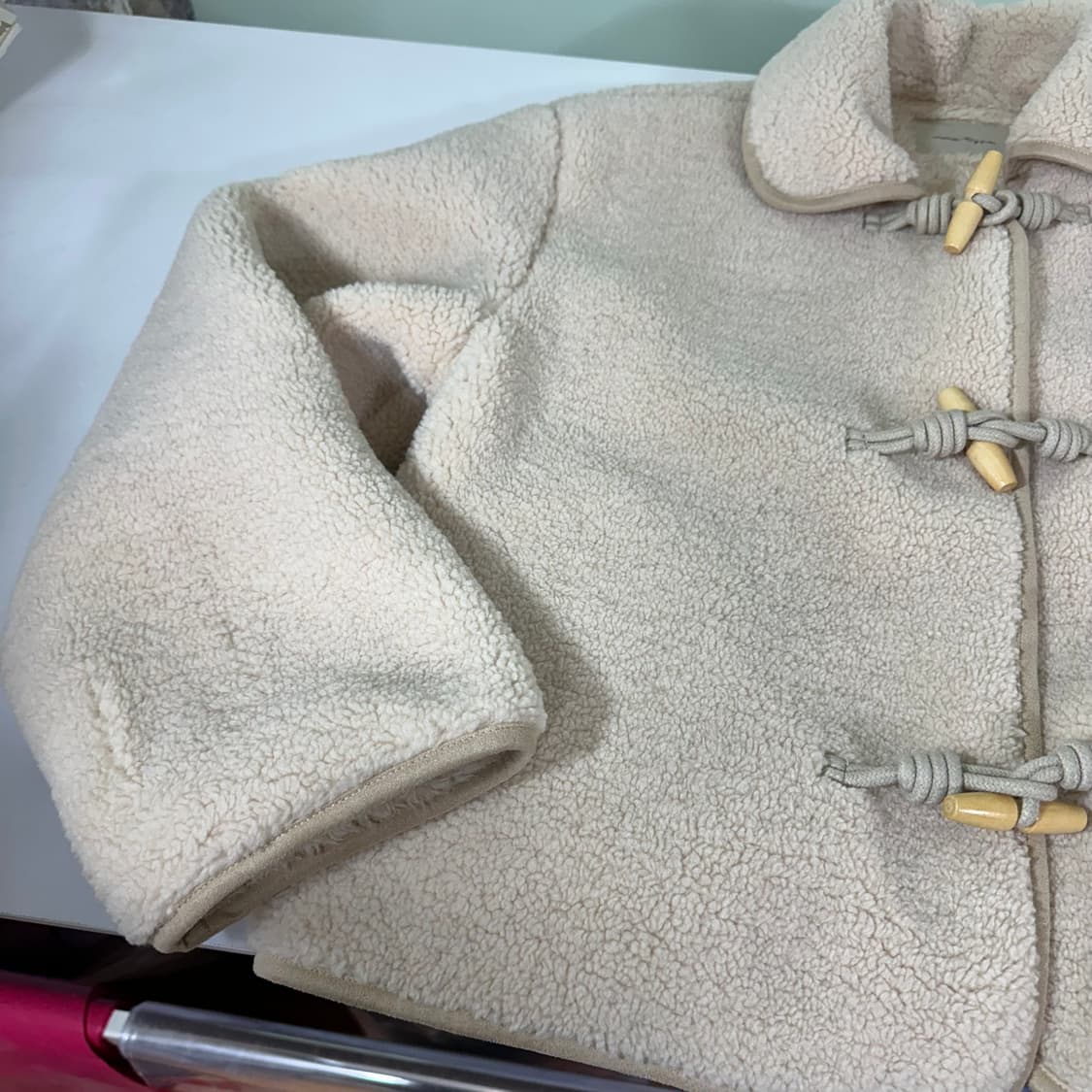 우먼FREE VTG 아이보리 떡볶이 후리스 가디건 상품이미지2