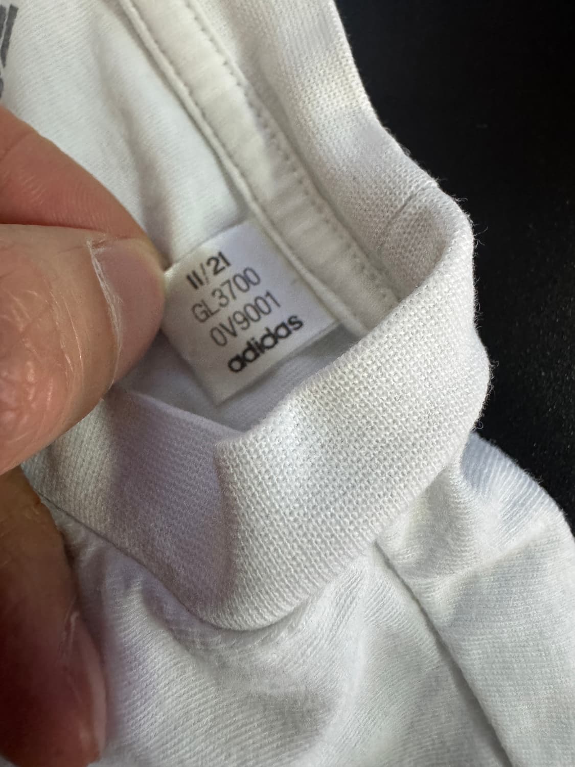 여성 아디다스 테이프 프린팅 빅 로고 반팔 티셔츠 S M 화이트 상품이미지4